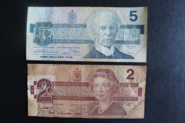 Canada - Lot De 2 Billets De 2 Dollars Et De 5 Dollars Ottawa 1986 - Other - America