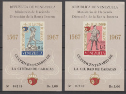 VENEZUELA - 1967 - BLOCS SERIE COMPLETE YVERT N°12/13 EMIS SANS GOMME - COTE = 60 EUR - Venezuela