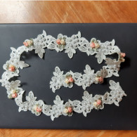 Galon Pour Mariage Vintage Roses Et Perles 84cmX5cm - Bruidsjurken