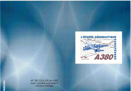 Collector 8 Timbres Vol Inaugural Airbus A380 AF 380 "Paris CDG - New York JFK Neuf Non Oblitéré TTBE. - Collectors