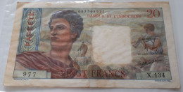 PAPEETE 20 FRANCS BANQUE DE L'INDOCHINE (1963-1966) SERIE X.134 SUPER ETAT MAIS TÂCHES ONLY 2.000.000 EXEMPLAIRES P-21c - Papeete (Frans-Polynesië 1914-1985)