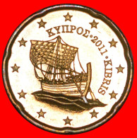 * GREECE (2008-2022): CYPRUS  20 CENT 2011! SHIP NORDIC GOLD MINT LUSTRE! UNCOMMON YEAR! · LOW START · NO RESERVE! - Cipro
