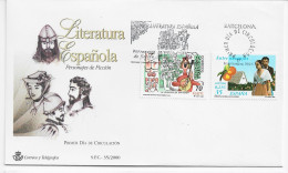 3760  FDC  Barcelona 2000, Literatura Española , Personajes De Ficción , - FDC