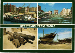 PC CPA U.A.E. , DUBAI, GREETINGS FROM DUBAI, REAL PHOTO POSTCARD (b16402) - Ver. Arab. Emirate