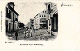 PC CPA PC CPA SURINAME PARAMARIBO WATERKANT BIJ DE KOFFIEWAAG POSTCARD (b4740) - Surinam