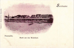 PC CPA PC CPA SURINAME PARAMARIBO, MARKT AAN DEN WATERKANT, POSTCARD (b4743) - Surinam