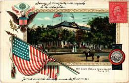 PC CPA US, SD, PIERRE, STATE CAPITOL, EMBOSSED VINTAGE LITHO POSTCARD (b6530) - Otros & Sin Clasificación