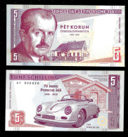 GABRIS 5 Korun, PORSCHE, 2019, RRRR, UNC, Essay, Trial, Original - Czechoslovakia