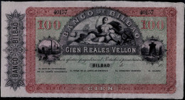 SPAIN 1859 "BANCO DE BILBAO"  100 REALES PS251 UNC  VERY RARE!! - Andere & Zonder Classificatie