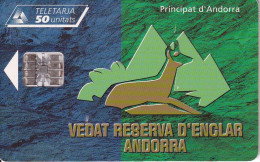 AND-095 TARJETA DE ANDORRA DEL VEDADO DE ENCLAR (REBECO-DEER) - Andorra