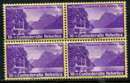 SWITZERLAND 1938 Pro Patria Block Of 4 MNH / **. Michel 326 - Nuevos