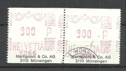 SCHWEIZ Switzerland - Automatenmarke As Pair O 1981 MÜNSINGEN Martignoni & Co. Ag - Automatic Stamps