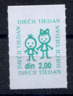 Yugoslavia - Croatia 80s,  Childrens Week, Charity Label Additional Cinderella Vignette - 2 Din Green - Liefdadigheid