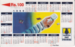 (38SRLC) TARJETA DE SRY LANKA DE Rs.100 CALENDARIO 1999 - Sri Lanka (Ceylon)