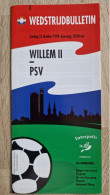 Programme Willem II - PSV Eindhoven - 25.10.1998 - Eredivisie - Holland - Programm - Football - Bücher