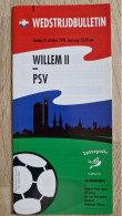 Programme Willem II - PSV Eindhoven - 25.10.1998 - Eredivisie - Holland - Programm - Football - Libri