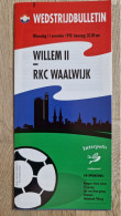 Programme Willem II - RKC Waalwijk - 11.11.1998 - Eredivisie - Holland - Programm - Football - Livres