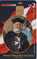 Nº120  TARJETA DE MALTA DE GRAND MASTER PHILIPPE VILLIERS DE L'ISLE ADAM - Malte