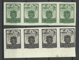 SPAIN Spanien Espana 1944 Ayuntamiento De Barcelona Imperforated As 4-stripes MNH PROOFS? - Barcelona