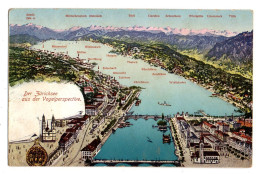 Suisse--ZH--ZURICH--Der Zurichsee Aus Der Vogelperspective...colorisée....cachet  MANNEDORF - Männedorf
