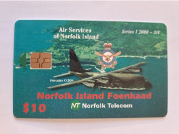 NORFOLK ISLAND AIR SERVICES NORFOLK HERCULE C130H AUSTRALIAN ARMY 10$  NEUVE MINT VERY RARE - Ile Norfolk