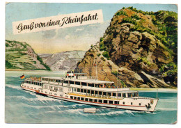 Allemagne --Gruss Von Einer Rheinfahrt --carte à Système (10 Vues)--bateau...colorisée... - Autres & Non Classés