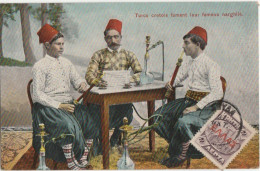 CPA- GRECE  Turcs Cretois Fumant Leur Fameux Narghilé-+N°23TBE//COLORISEE & ANIMEE =TBE - Greece