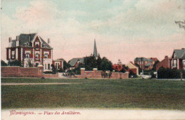 MOMIGNIES  Place Des Arsillières Colorisée Voyagé En 1908 - Momignies