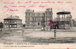 MOMIGNIES  Hotel De Ville Et Pensionnat Sainte Thèrése :animée Voir état Voyagé En 1904 - Momignies