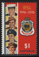 Australia 2016 MNH Sc 4489 $1 Returned And Services League Of Australia 100th - Mint Stamps