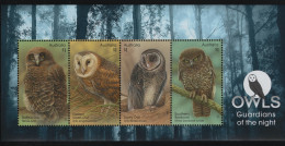 Australia 2016 MNH Sc 4502d Owls Guardians Of The Night Sheet Of 4 - Mint Stamps