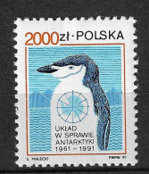 Poland 1991 MiNr. 3336 Polen South Pole, Antarctic Wildlife, Birds, Chinstrap Penguin 1v MNH**  0.70 € - Antarctic Wildlife