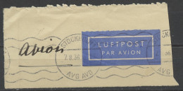 Suède - Schweden - Sweden Marcophilie 1936 Y&T N°FL1936-08 - Michel N°PM1936-08 - Vignette "par Avion" - 1930- ... Coil Stamps II