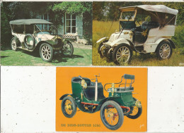 Cp, AUTOMOBILE, DE DION BOUTON ,  LOT DE 3 CARTES POSTALES - PKW