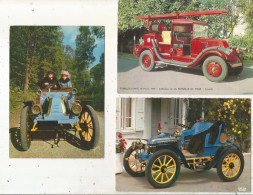 Cp, AUTOMOBILE, RENAULT ,pompier ,  LOT DE 3 CARTES POSTALES - Voitures De Tourisme