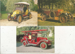 Cp, AUTOMOBILE, RENAULT ,pompier ,  LOT DE 3 CARTES POSTALES - Voitures De Tourisme