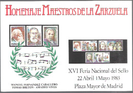 FERIA NACIONAL DEL SELLO  MADID 1983  TEMA MUSICA - Commemorative Panes