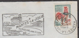 Erreur " BLOC DATEUR à L'ENVERS " Coq De Decaris 30c Sur Enveloppe  De 78  MANTES LA JOLIE Le 1 6 1965  Avec Oméc Sécap - 1962-1965 Coq De Decaris