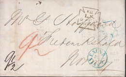 1856. ENGLAND. Interesting Fine Cover To Frederikshald, Norway Via Dated London 9 Feb  1856. Written In Da... - JF439261 - Hamburg