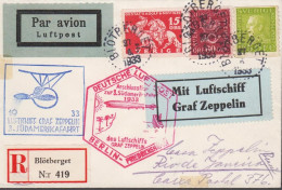 1933. Anschlussflug Zur 3. Südamerikafahrt 1933 And LUFTSCHIFF GRAF ZEPPELIN 3. SÜDAMERIKAFAHRT 1933. On S... - JF109936 - Cartas & Documentos