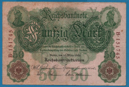 DEUTSCHES REICH 50 MARK 10.03.1906 # B151745 P# 26a - 50 Mark