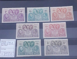 Belgian Congo - 185/191 - Cinquentenaire Indépendance - 1935 - MH - Unused Stamps