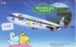 Télécarte  JAPON * FINNAIR * MOOMINS (2441)  AVIATION * AIRLINE Phonecard  JAPAN AIRPLANE * FLUGZEUG - Aviones