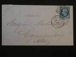 BR4  FRANCE  BELLE LETTRE  1862 PARIS A VIC S. AISNE +N°14+ CACHETS ++AFFRANC. INTERESSANT ++ - 1853-1860 Napoleon III