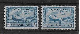 CANADA 1942 - 1943 AIR STAMPS 6c, 7c SG 399/400 UNMOUNTED MINT Cat £37+ - Posta Aerea