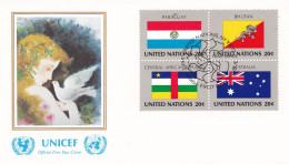 United Nations 1984 FDC Uruguay; Bhutan; Central African Republic; Australia - Covers