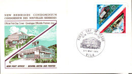 NOUVELLES HEBRIDES FDC 1974 NOUVEAU BUREAU DE POSTE - FDC