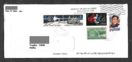 US Cover With Astronauts , Baseball Stamps Sent To Peru - Noord-Amerika