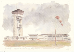 Aquarelle De Robert Chazal - Aéroport Régional De Metz Nancy Lorraine -  Louvigny - Aquarelles