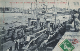 St Nazaire * Grande Semaine Maritime LMF , Août 1908 * Bateaux De Guerre Torpilleurs Dans L'avant Port - Saint Nazaire